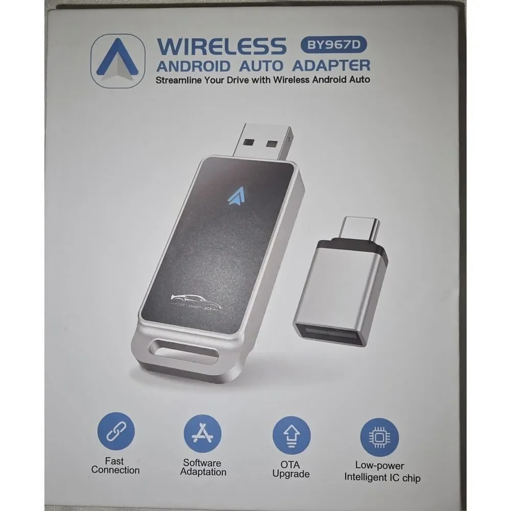 Wireless Android Auto Adapter BY967D - Streamline Your Drive W/ Wireless.